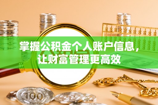 濉溪掌握公积金个人账户信息，让财富管理更高效